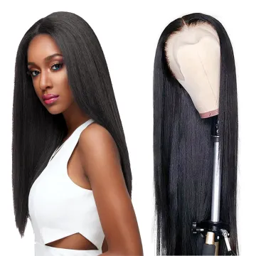 30 32 34 36 38 40 50 inch Human Hair Wigs For Black Women Straight Virgin Raw Indian Hair Long Lace Front Wigs