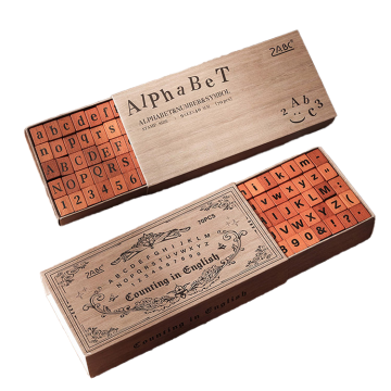 Wholesale Lowercase Vintage Style Alphabet Wooden Stamp Combinations