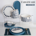 Wholesale 16 Pieces Ceramic Dinner Set 16 Piece Dinnerware Set Porcelain Tableware Nordic Green and Blue