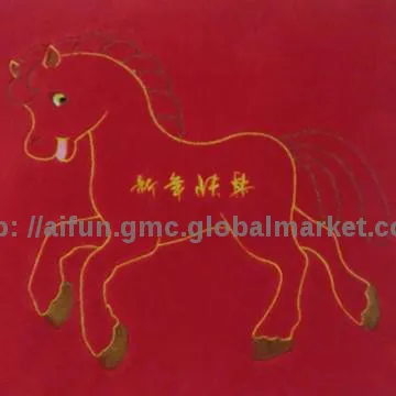 Horse pattern embroidery, soft plush Pillow, Bag and Purse