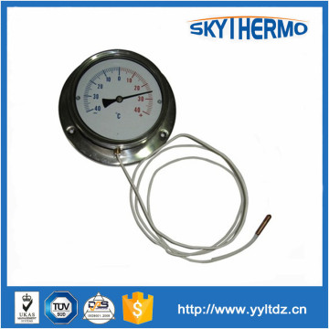 industrial high temperature measuring SS capillary thermometer with back flange