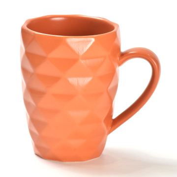 Diamond ceramic 16oz capacity pottery mugs diamond cup