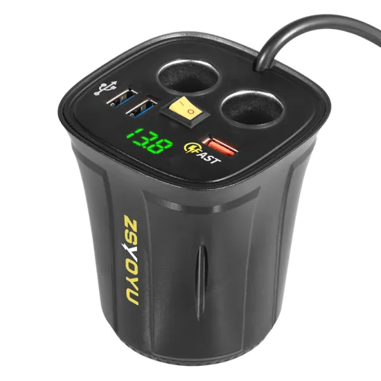 12V 24V Wholesales 2 car cigarette lighter USB  with voltmeter dual port USB C car adapter charger