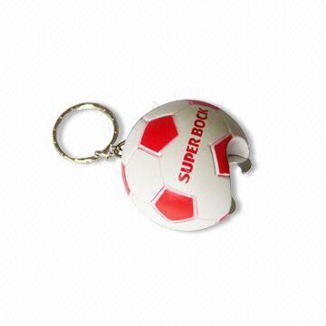 Football Bottle Opener Keychain, Made of Plastic, Suitable for Promotional Purposes
