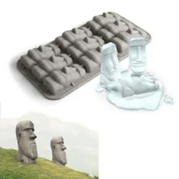Easter Island Statues Freeze Mini SiliconeTray Ice Lattice Cubes DIY Mould Ice Mold