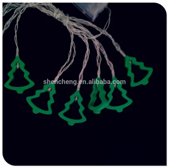 10 led light battery operated with gree wooden tree
