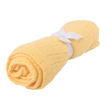 Coperta cellulare estiva rettangolare estiva rettangolare al 100% giallo