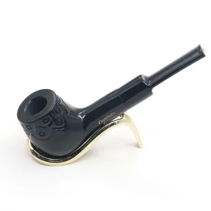 hot sale  classic black beech men's smoking pipe with carved pattern
