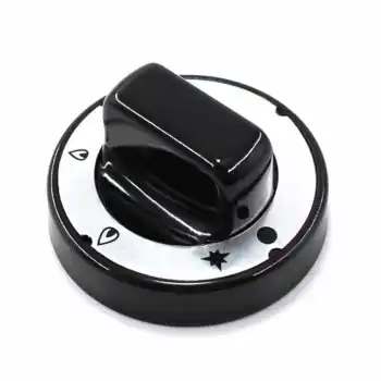 Black Gas Valve Knob with 75mm Diameter and 8mm Insert Stem for Gas Cooktop Range