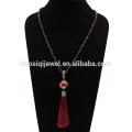 Dernier collier de collier pompon corail long style corail rouge bijoux pour dames bonne vente