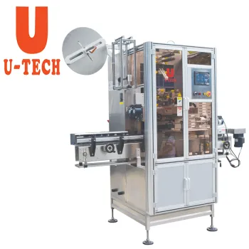 Automatic plastic bottles shrink labeling machine