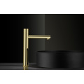 Tall Polished Brass Bathroom Faucet Gold