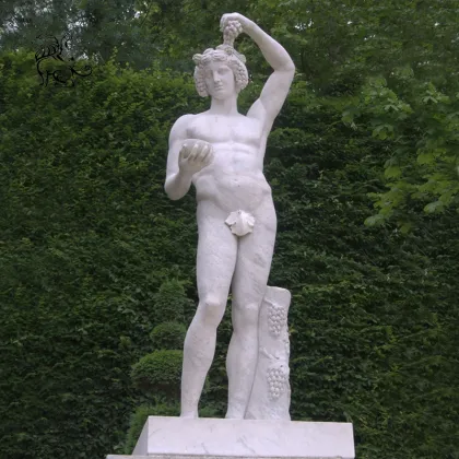 Famous Roman Dionysus white marble greek Bacchus god of wine statue