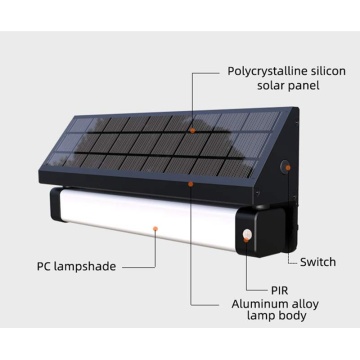 Dual LED color Aluminum Solar LED Wall Light