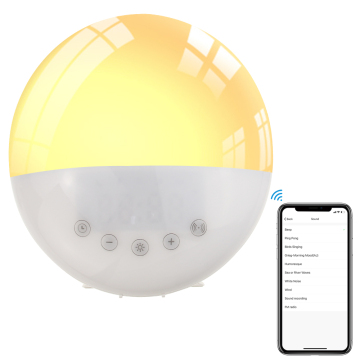 Smart Sunrise Sunset Simulation Alarm Clock with Alexa, Google Home, and Tuya Integration