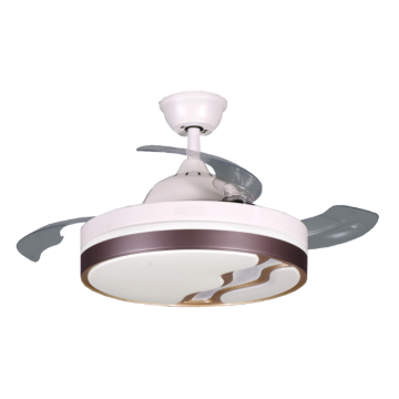 42-inch White Modern Ceiling Fan with 4-Blades