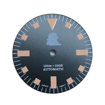 Gerakan NH35 Kustom Watch Wajah Dengan Sunburst Dial dan Logo, 28.5mm