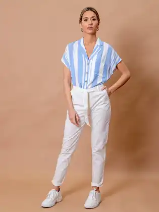 White Plus Size Formal Women Long Pants