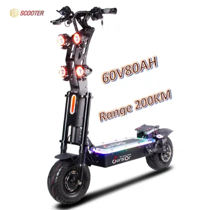 High-Power Off-Road Electric Scooters: 8000W 200KM 60V Dual Motor Mercane Scooter for Adults