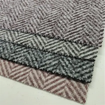 Herringbone Fleece Knit Jacquard Fabric 100% Wool Tweed for Wholesalers
