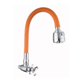 Orange hose pull out deck mount kitchen faucet
