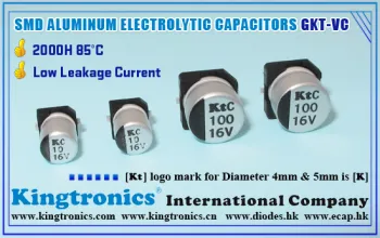 Kt Kingtroncis GKT-VC 85°C 2000H Low Leakage SMD Aluminum Electrolytic Capacitors