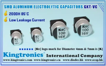 Kt Kingtroncis GKT-VC 85°C 2000H Low Leakage SMD Aluminum Electrolytic Capacitors