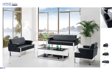 leather sofa waiting room sofa office reception sofa made by PVC leather stainless steel frame for office furniture