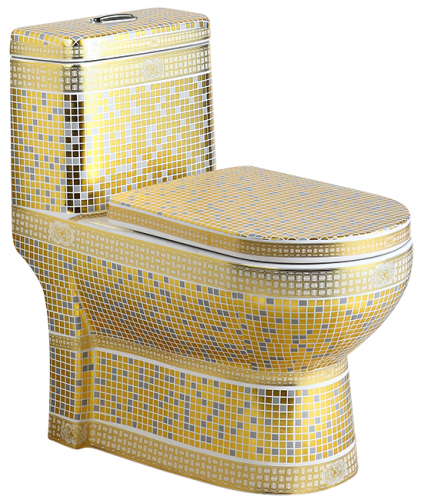 Luxury Colorful Full Pattern Washdown One-piece Toilet