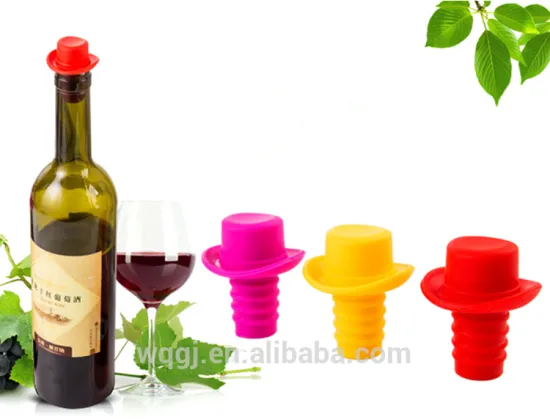 High Quality Colorful Formal Hat Shape Silicone Corkscrew Wine Stopper for Bottle Stopper