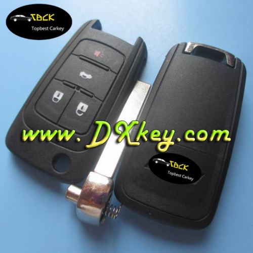 Best price 4 buttons flip key shell for Chevrolet Camro key cover Chevrolet car key replacement HU100 with cross chevrolet logo