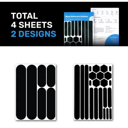 Custom Reflective Black Stickers & Motorcycle Reflective Tape - Warning Stickers for Helmet