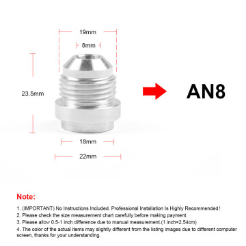 AN4/AN6/AN8/AN10/AN12 Сварное обеспечение на фитингах Bung