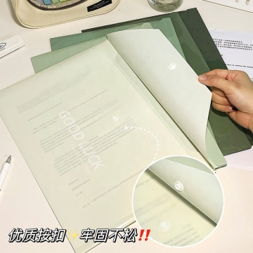 PP Envelope Wallet - Clear A4 Document File Bag with Snap Button