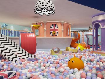 Yürümeye başlayan çocuklar için kapalı plastik top havuzu