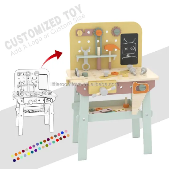 Interactive Littleroom Wooden Tool Table Chair Set for Educational Construction Play