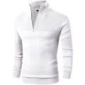 Mens Slim Fit Zip Up Mock Neck Pull