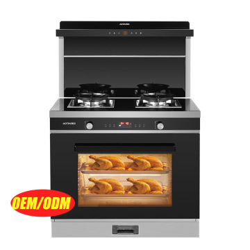 High-Quality Kitchen Appliance with Integrated 2-Burner Gas Stove, Large-Capacity Oven, and Steam Oven