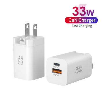 33W Charger pliable pliable AC USB GAn