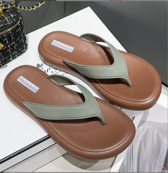 Wholesale Summer Beach Thong Flip Flops with Custom Logo: High-Quality Non-Slip Sliders and Sandals with Thick Soles for Women