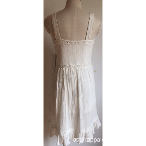Lady′s Viscose Crepe with Pintucks at Front Chest