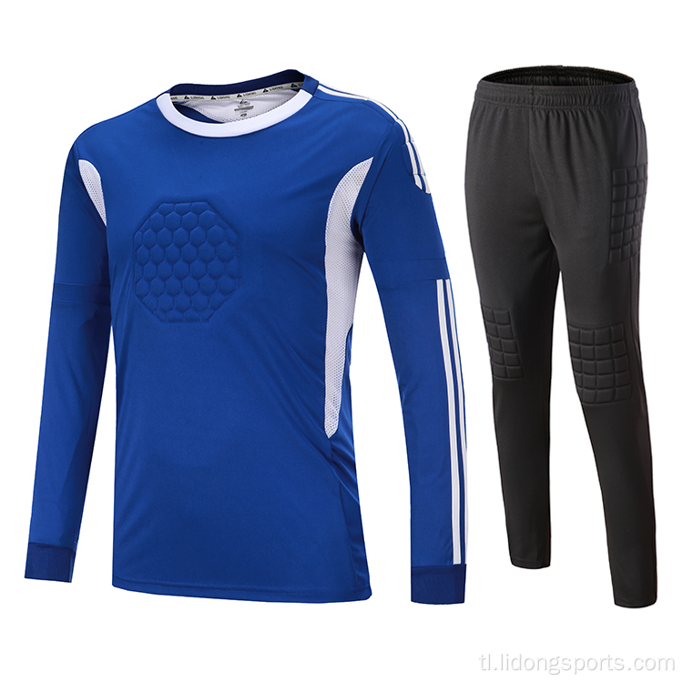 Pakyawan 100 polyester mahabang manggas na goalkeeper soccer jersey