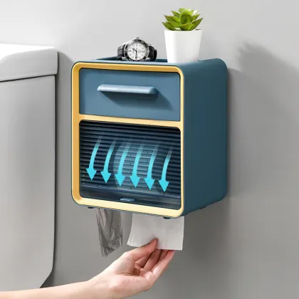 toilet tissue box punch-free wall-mounted toilet paper rack