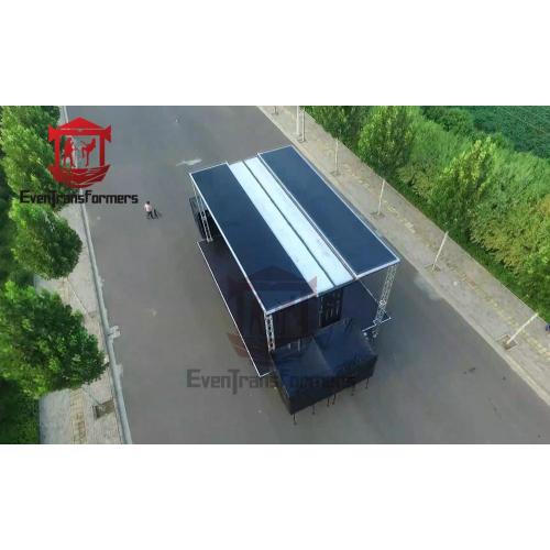 Mobile Retractable Platform Portable Crusade Church Trailer Factory