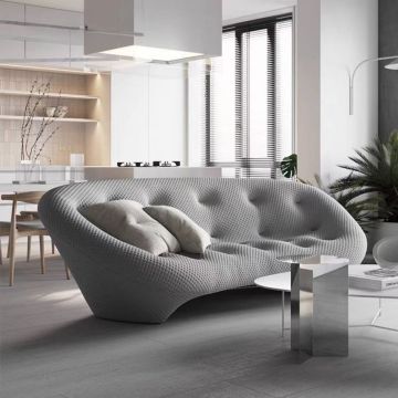 Italienisch minimalistisches Styling Baumwoll 3D Zwei -Sitzer -Sofa