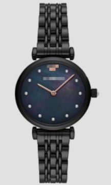 32mm Two Tone Silver Rose Gold Stainless Steel Ladies Quartz Watch Square Crystal Bezel Mother Of Pearl Dial Roman Numeral Slim