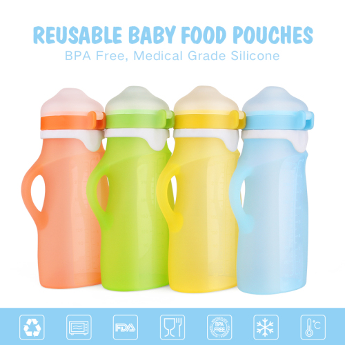 Food grade Silicone baby food pouches for yogurt