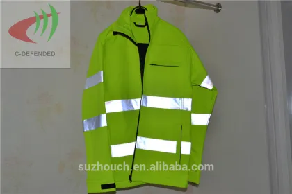 100% polyester reflective jacket soft shell outdoor clothing