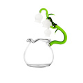 Glass flower shaped transparent water cup