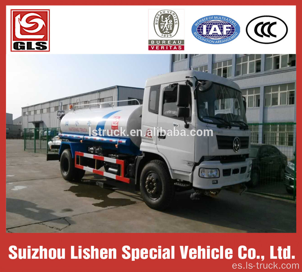 Camión de agua de 10000L Dongfeng Carro de riego de 10 toneladas